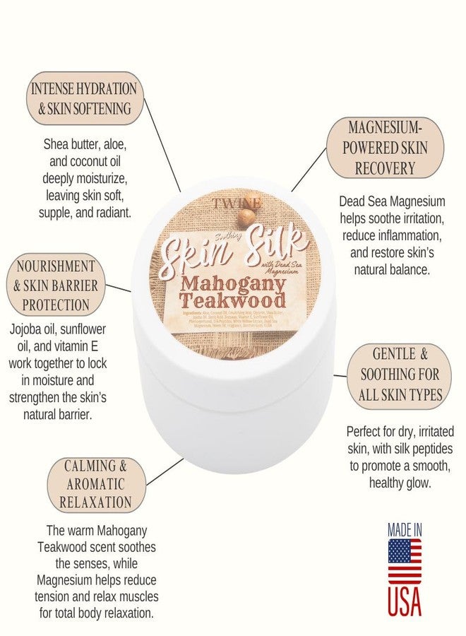 تواين زبدة الجسم TWINE Skin Silk مع المغنيسيوم من البحر الميت وخشب الماهوجني وخشب الساج 4 أونصة - Image 2